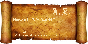 Mandel Rómeó névjegykártya
